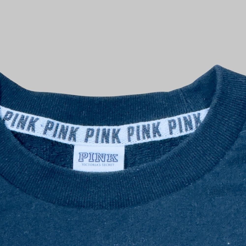 Victoria's Secret PINK Black Sweatshirt with Silver Lettering sz S - Picture 5 of 7